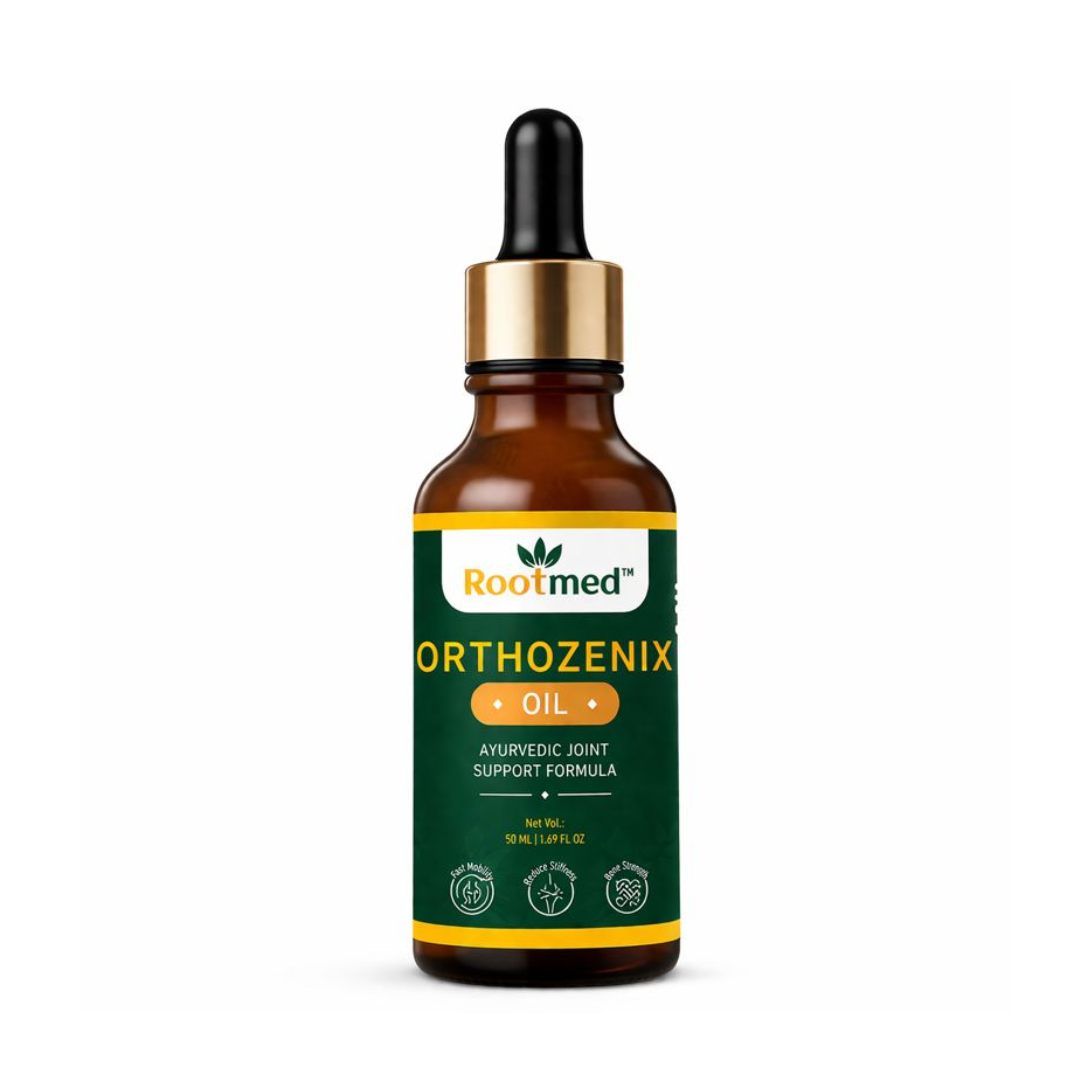 Rootmed Orthozenix Fast-Acting Ayurvedic Pain Relief Massage Oil - 50ml